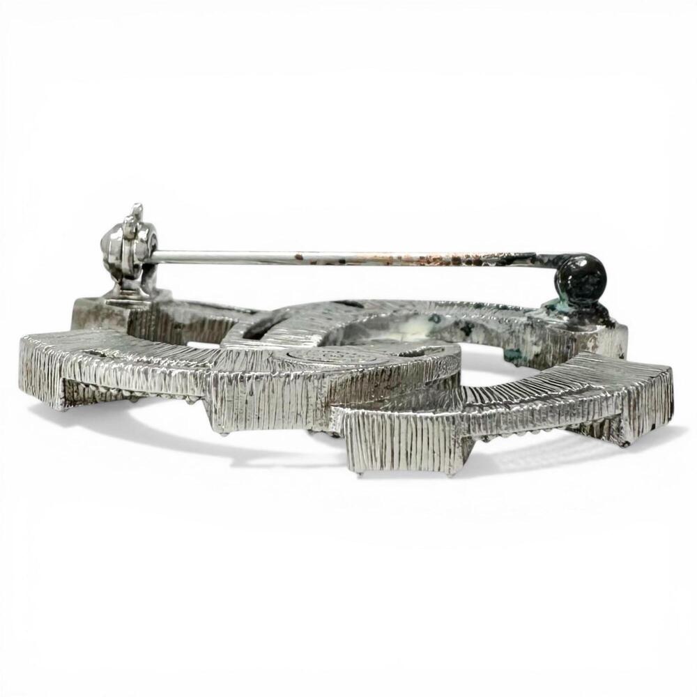 CHANEL Silver Logo Brooch - Picture 3 of 6